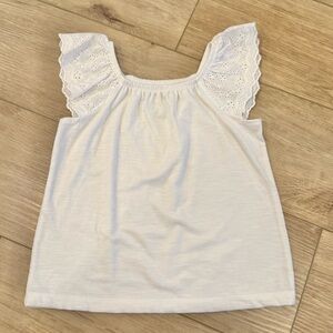 Girls Short Sleeve Eyelet Flutter Sleeve Top Cat & Jack Size XS (4-5)